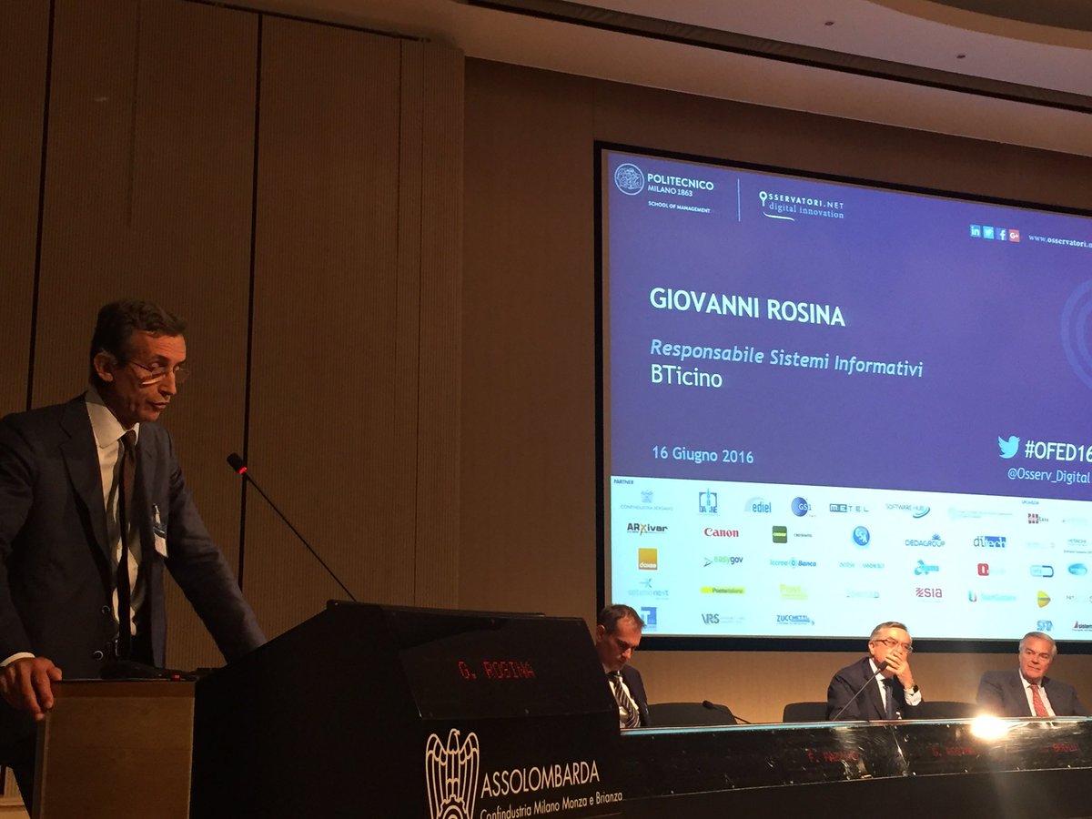 Osserv_Digital's tweet photo. Giovanni Rosina, Responsabile Sistemi Informativi di BTicino #OFED16 https://t.co/eOYuklOu3e