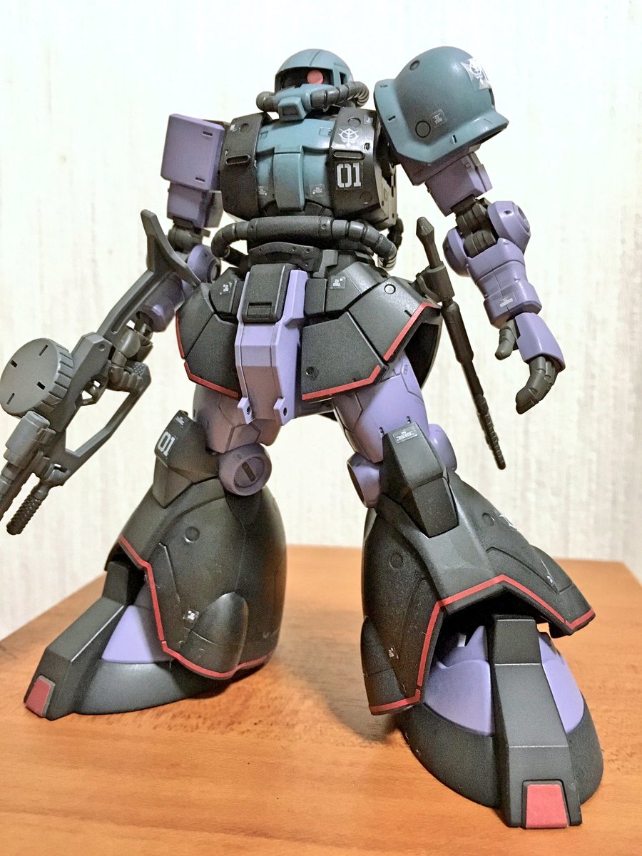 トーナ427 Op Twitter 高機動試作型ザク Ms 06rd 4 シールとスミ入れ トップコートだけのお手軽仕上げで完成です ラインのシールはデカールと違って静電気でへんな位置に吸いつくので位置決めに手間取った 機体番号01 うむ ガンプラ