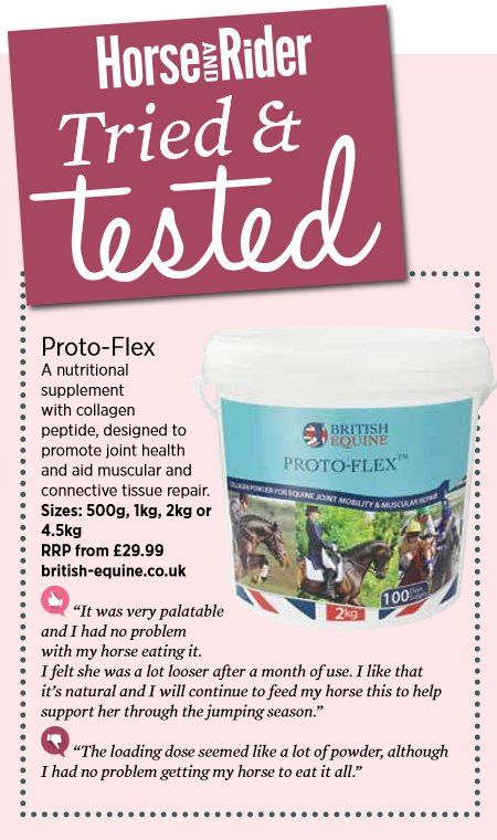 britishequineuk's tweet photo. Another great review for our Proto-Flex horse supplement! Thanks @HorseandRiderUK for the write up #equinesupplement https://t.co/9uiBTb8VTY