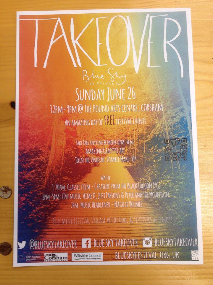 BlueSkyTakeover's tweet photo. Just over a week to go! Look out for our new posters. #BlueSkyFestival #BlueSkyTakeover https://t.co/v2ViJhfs6Q