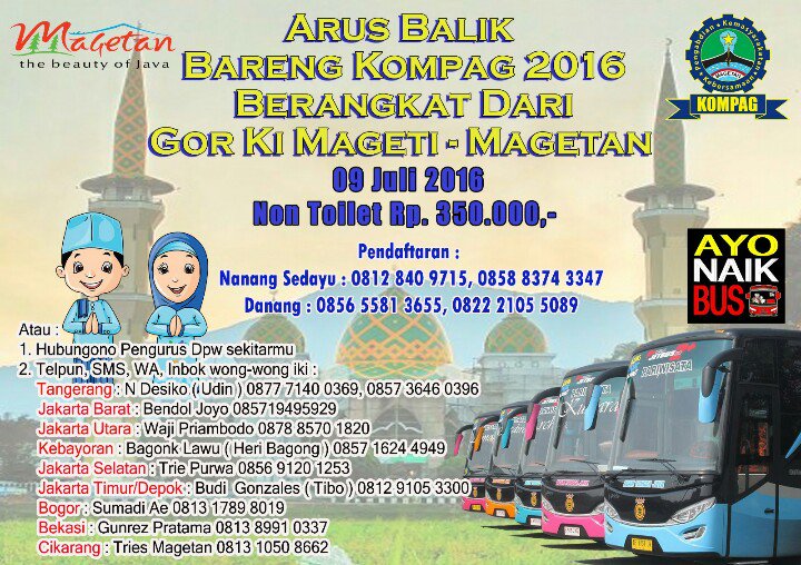 kompagmagetan's tweet photo. Arus balik bareng #kompag 2016 #magetan #mudikbersama https://t.co/sbS0ZiilRD
