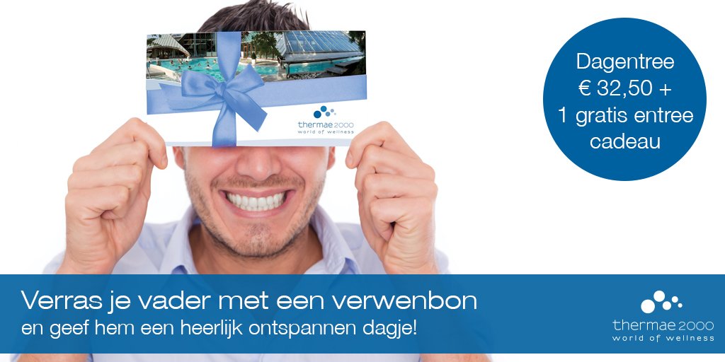 Zondag is het #Vaderdag. #Verras je vader met een #wellnessentree + één  #gratis entree. Jij én je #papa blij!
