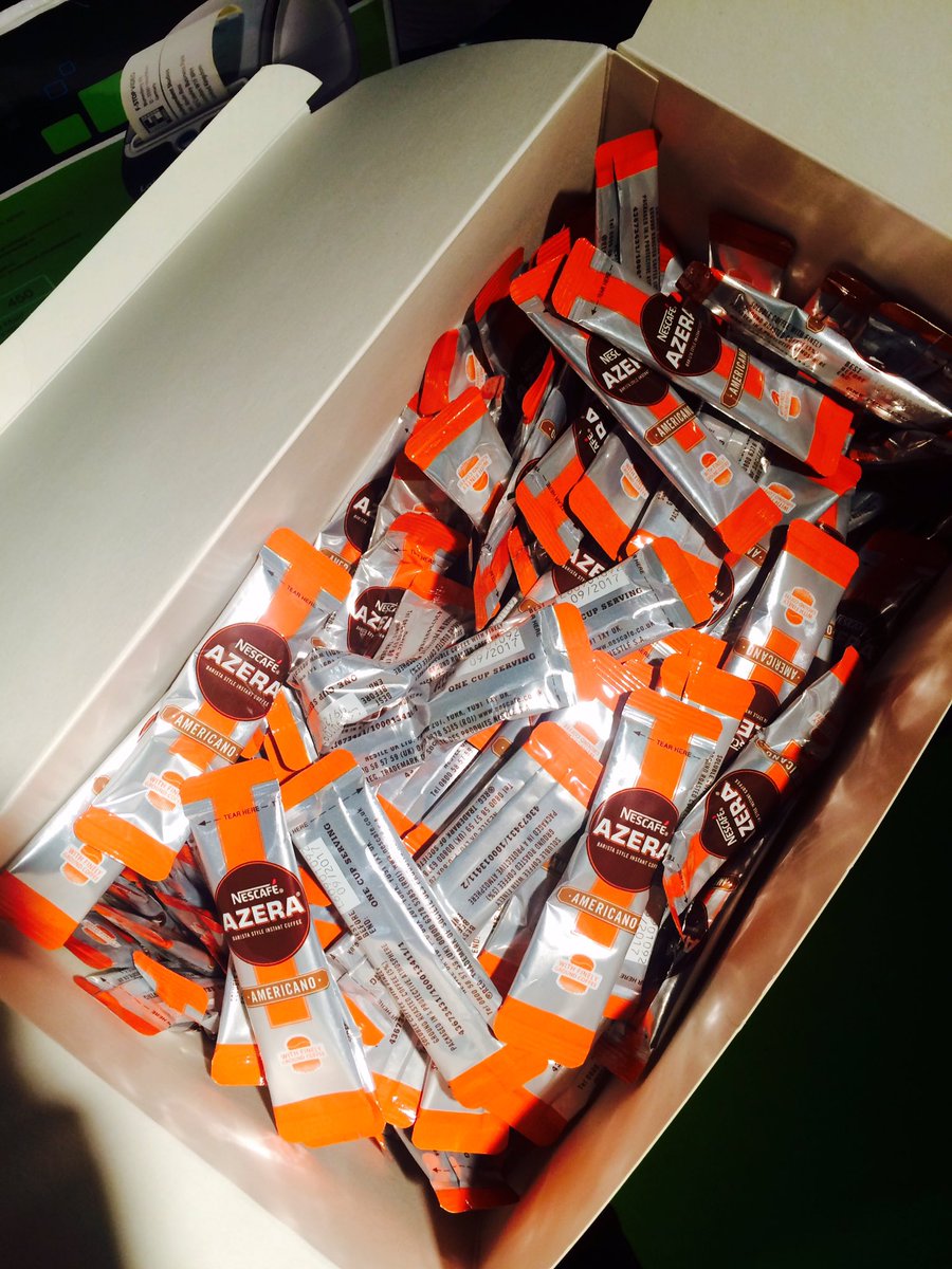 katygranter's tweet photo. This is becoming quite a tradition now... Thank you Mr @NescafeAzera @NESCAFE for my supplies ☺️☕️👌 #CSRday2016 https://t.co/OkBV1M3gaF