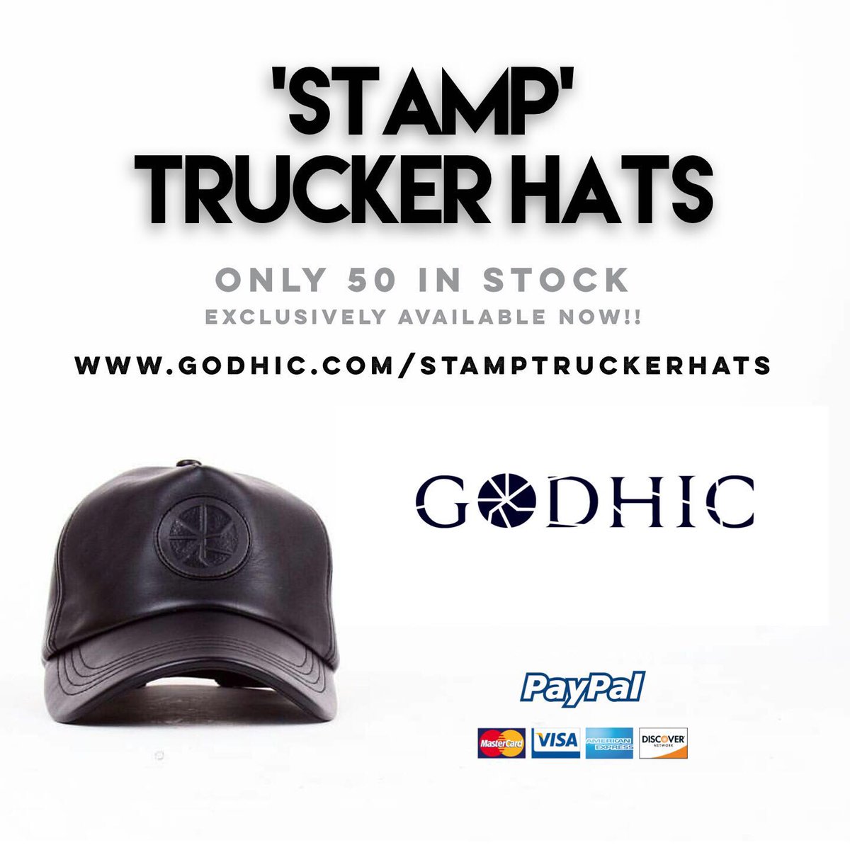 GodhicUk's tweet photo. ONLY 35 LEFT OF OUR EXCLUSIVE 'STAMP' TRUCKER HATS!! SORRY WE DIDN'T SAY SOONER @twitter ;) https://t.co/IyWJbKmwSx https://t.co/sbQBmjM2Fe