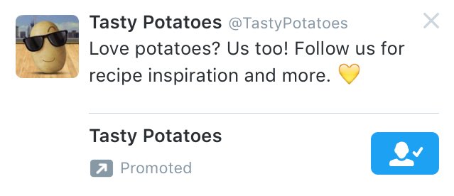 tripsandflips_'s tweet photo. Oh @twitter, you know me so well :p @TastyPotatoes https://t.co/ownmGoHVDj