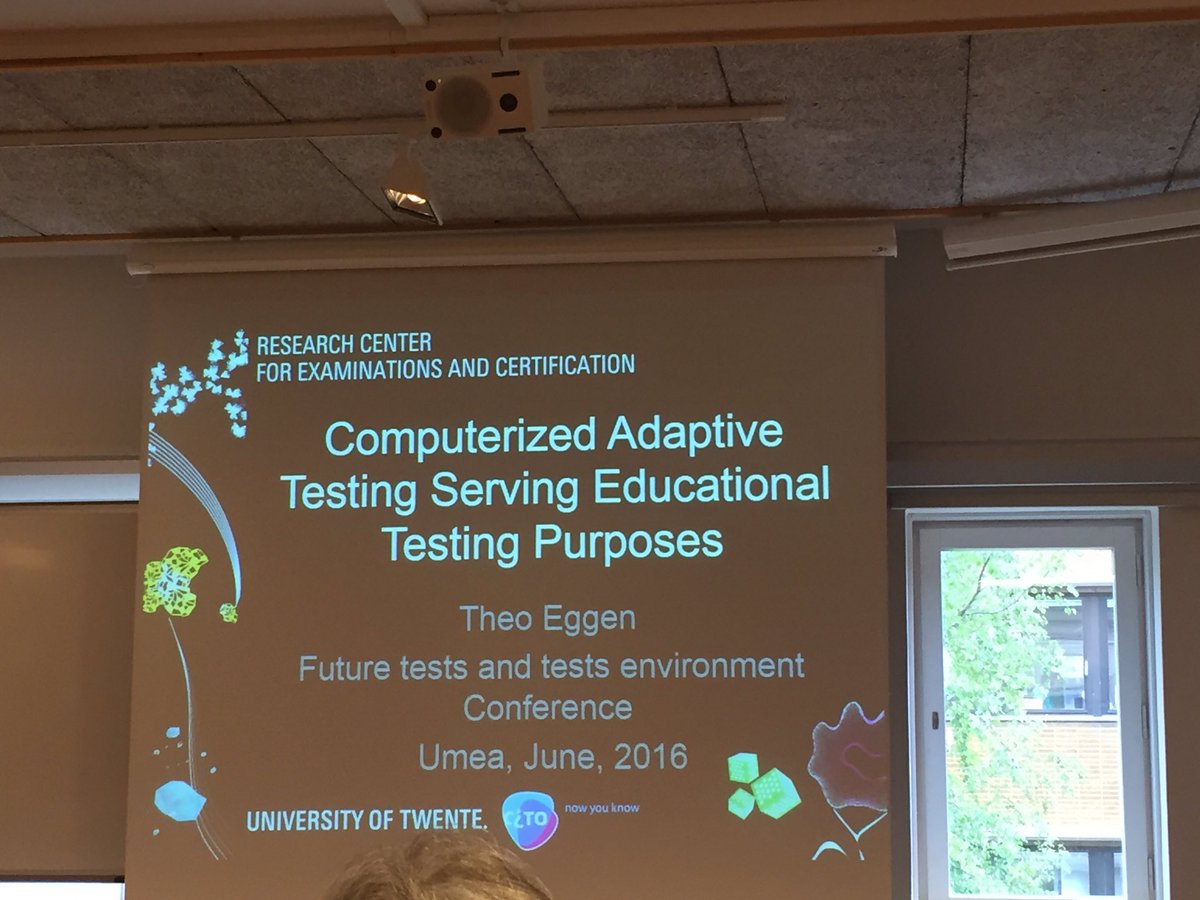 EvaHartell's tweet image. Theo Eggen fr Uni of Twente/Cito Computerized adaptive testing service  educational testing purposes  #futuretest
