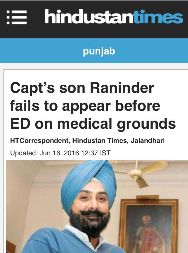 SukhpalKhaira's tweet photo. #CorruptCaptain's son making alibi of medical grounds,is actually unable to face ED to explain Swiss bank accounts https://t.co/dOjo24DoSZ