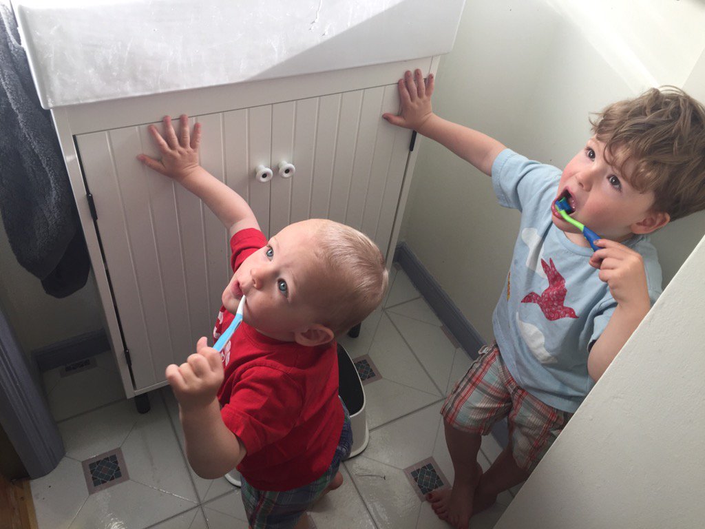 Morning teeth brushing :)