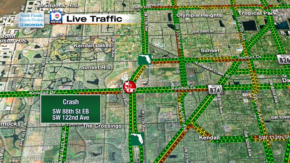 Crash on SW 88th St EB & SW 122nd Ave #TRAFFIC #MIAMI https://t.co/yR0U03fdkn