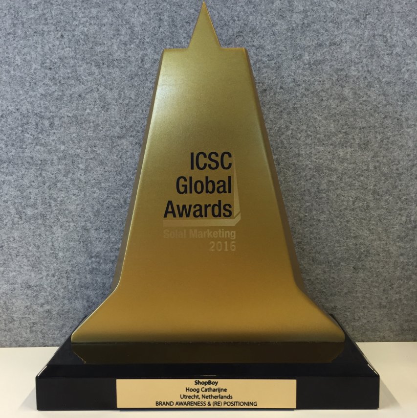 Goud gewonnen bij de ICSC Social Marketing Awards met ShopBoy voor Hoog Catharijne! #trots bit.ly/1txZFrR