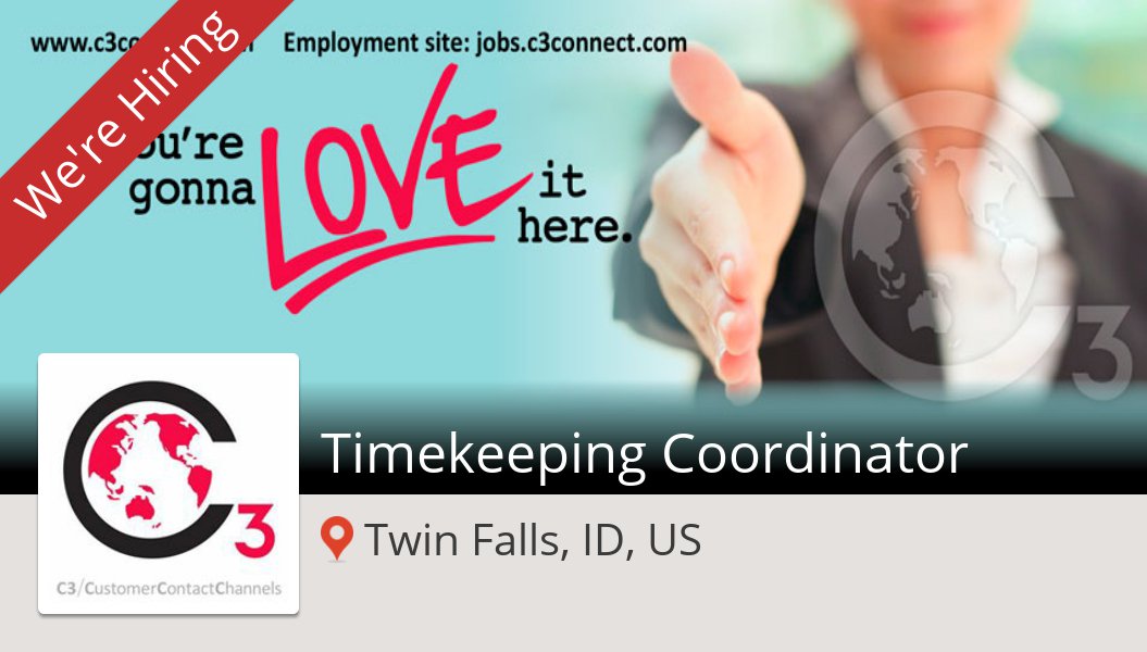 miltonolpam's tweet photo. #C3 está buscando un Timekeeping #Coordinator, aplica ahora! (#TwinFallsIDUS) #oferta https://t.co/KCxIt9zjDx https://t.co/zP8HLJoEdY