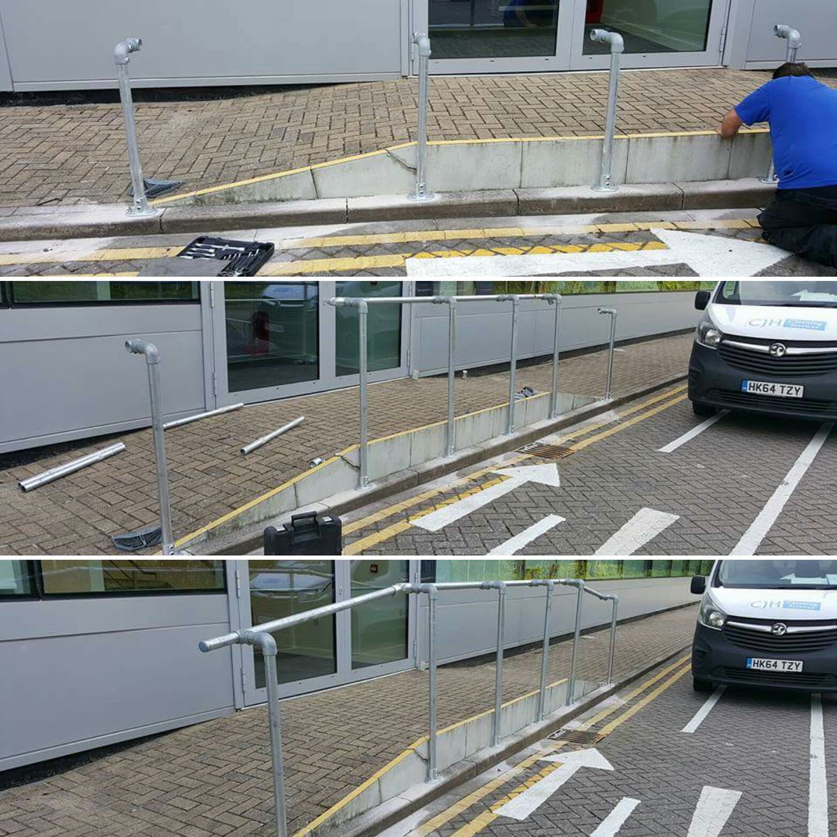 CJHCleaning's tweet photo. Installation of handrails for our clients - job well done by CJH Facilities Services Division https://t.co/yli4gVnmfW
