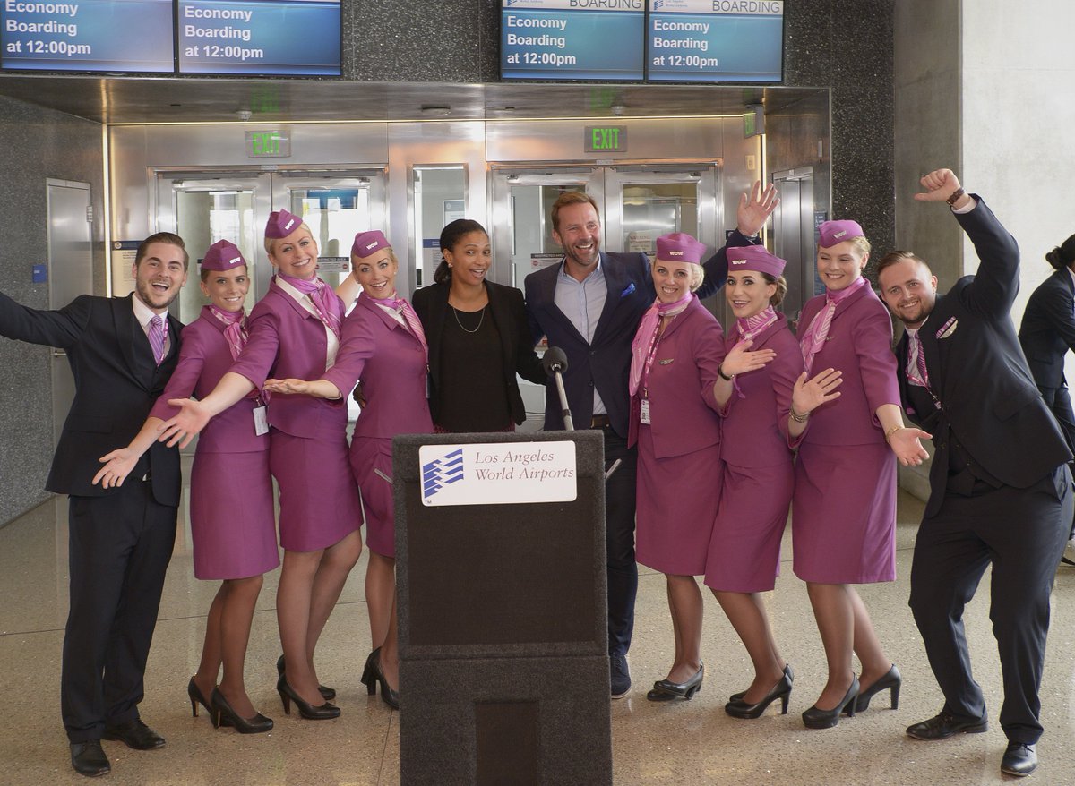 wow_air's tweet photo. WOW you doin' Los Angeles! Our inaugural flight to The City of Angels was this week. #LAX https://t.co/dZFyyR3SiR