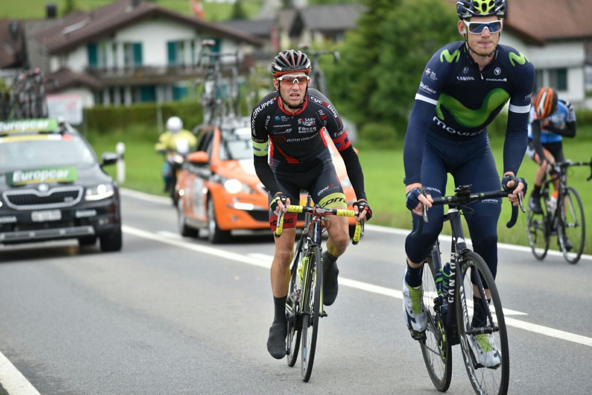 TeamRothGruppe's tweet photo. 4°&amp;rain at the top of the Klausenpass.@nicobruengger in group of the day.Hard day in the office for all @tds riders https://t.co/QNHxqMyoQV