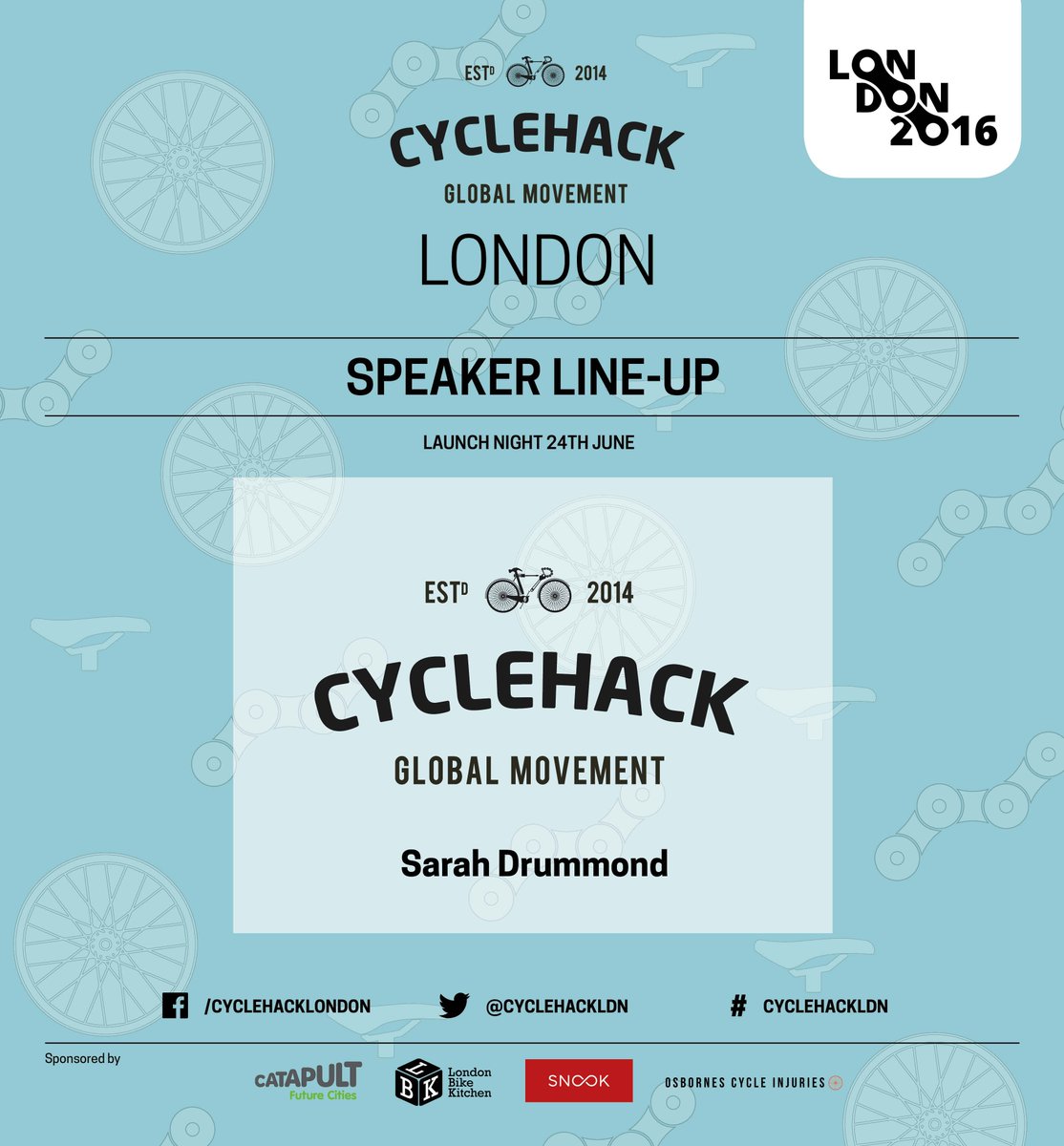 CycleHackLDN's tweet photo. @rufflemuffin is speaking @cycle_hack at the #CycleHackLDN, 24th June. Get tickets here https://t.co/VQoKo73kb7 https://t.co/uHbqelaDw7