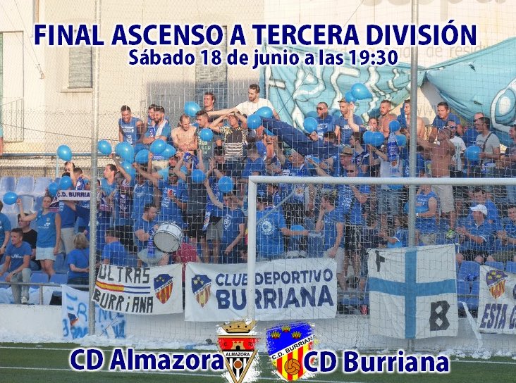 CD_Burriana's tweet image. Final ascenso a 3ª división! Partido de vuelta. @CDAlmazora - @CD_Burriana (19:30)