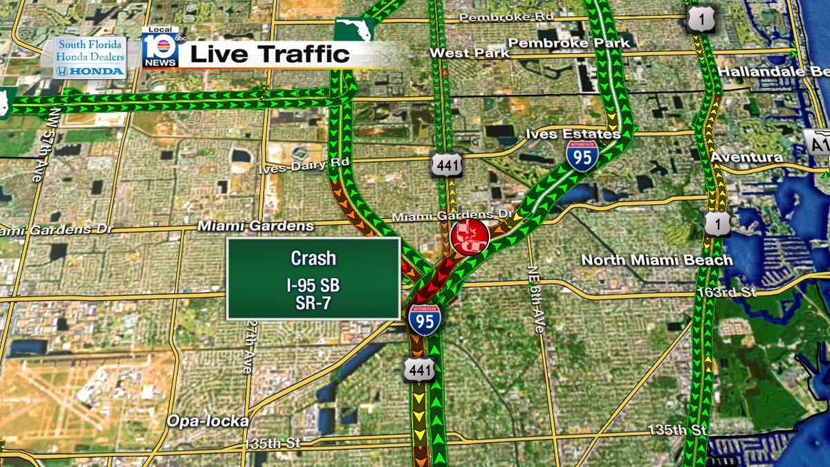 Crash on I-95 SB & SR-7 #TRAFFIC #MIAMI https://t.co/T5Tc73Jgf8
