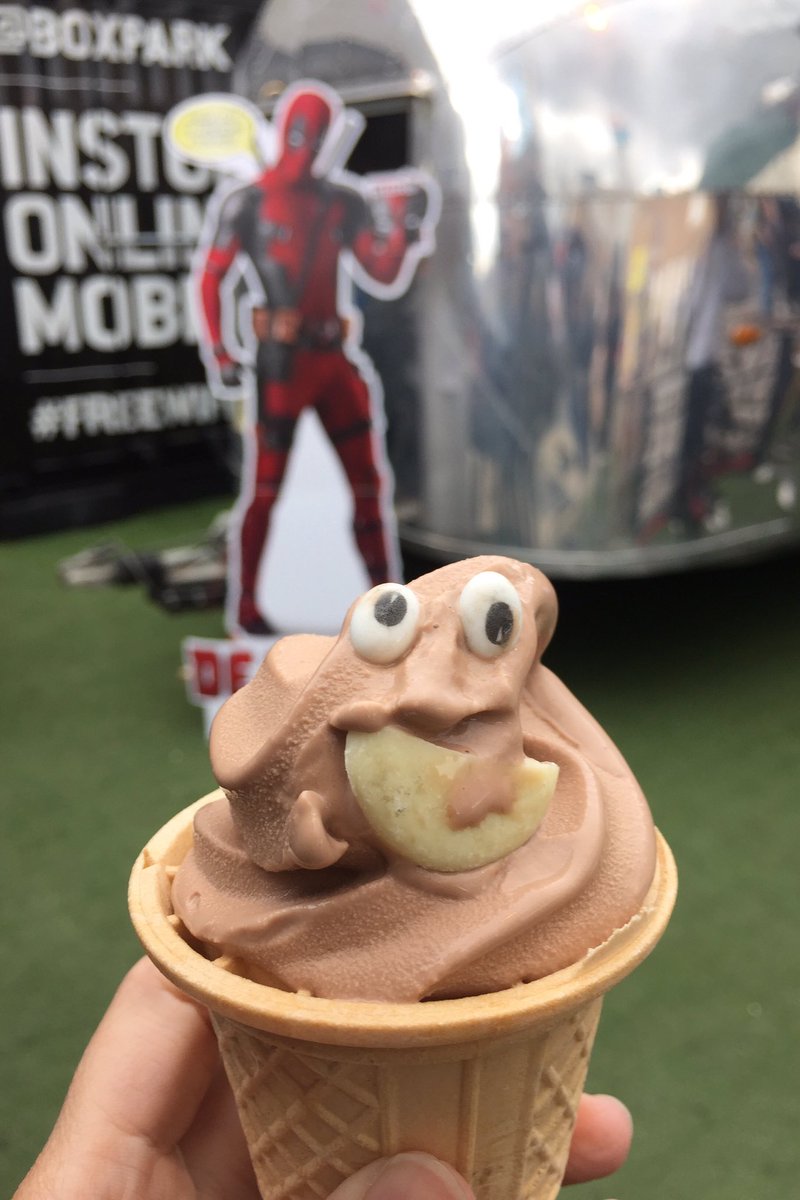 Haha aww, thank you for the melty poo #deadpooldvd! Free ice-cream at Boxpark today, guys, it's still going!