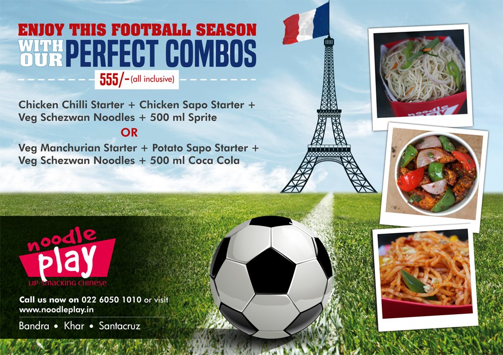 noodleplay's tweet photo. Order a 555 Football Mania Combo tonight while watching UEFA.
Call 02260501010 to order. Open daily till 11.30pm https://t.co/gklvU0RaVS