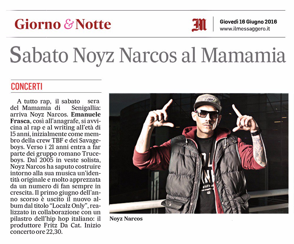 Sabato NOYZ NARCOS A MAMAMIA