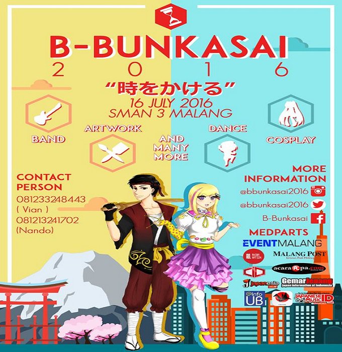 #Malang <a href="/bbunkasai2016/">B-Bunkasai 2016</a> "Toki o Kakeru". 16 Juli 2016 at SMAN 3. More info >>> acaraapa.com/b-bunkasai-201…