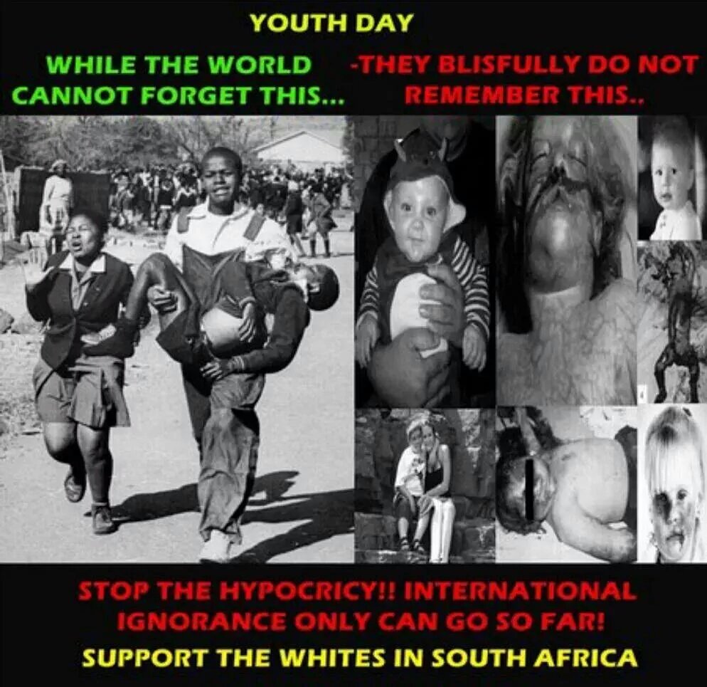 N_ata6ha's tweet photo. #YouthDay2016 Stop the hypocrisy !!! International IGNORANCE can only go so far!! #StopWhiteGenocideInSA #IAm76 https://t.co/98HOsGB2tO