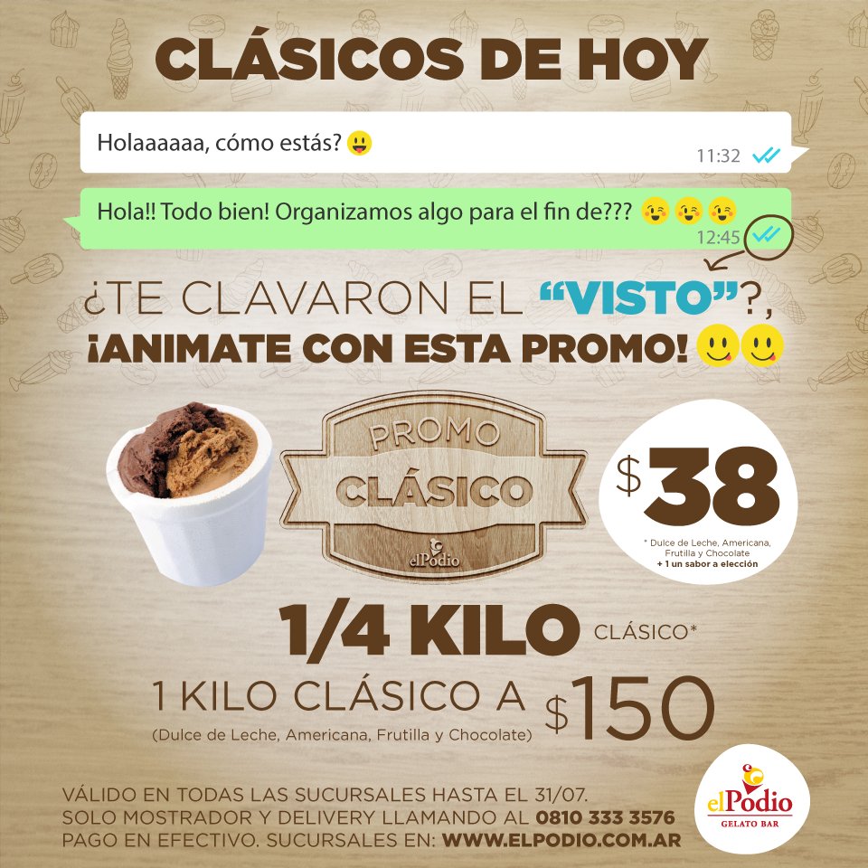 #ClásicosDeHoy: Cri, Cri... ¿A vos también te clavaron el visto? 
¡¡Animate con esta promo!! 😋😋
