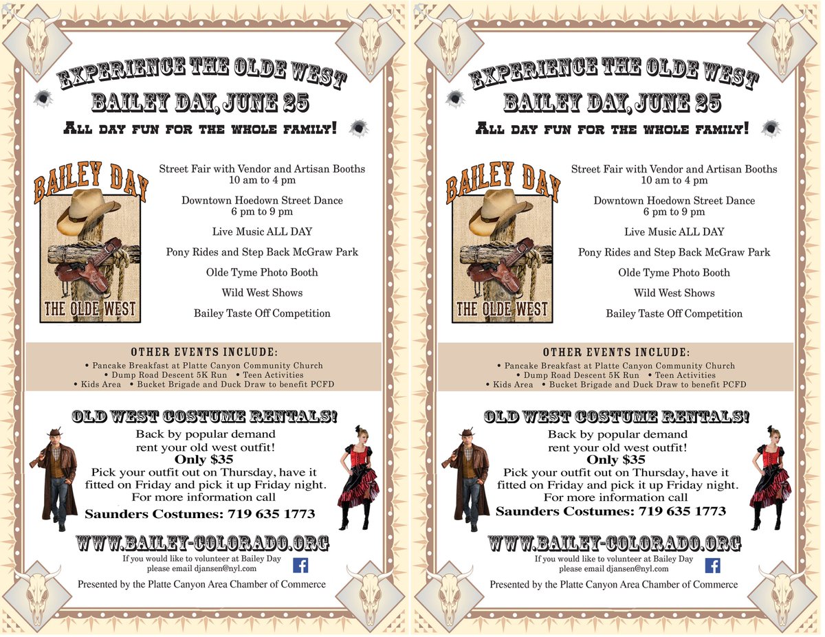 chamber_pc's tweet photo. Join us on #BaileyDay2016 &amp; dress up in the best #westernattire #goodtimes #familyfun https://t.co/LaZ9S4aG0o