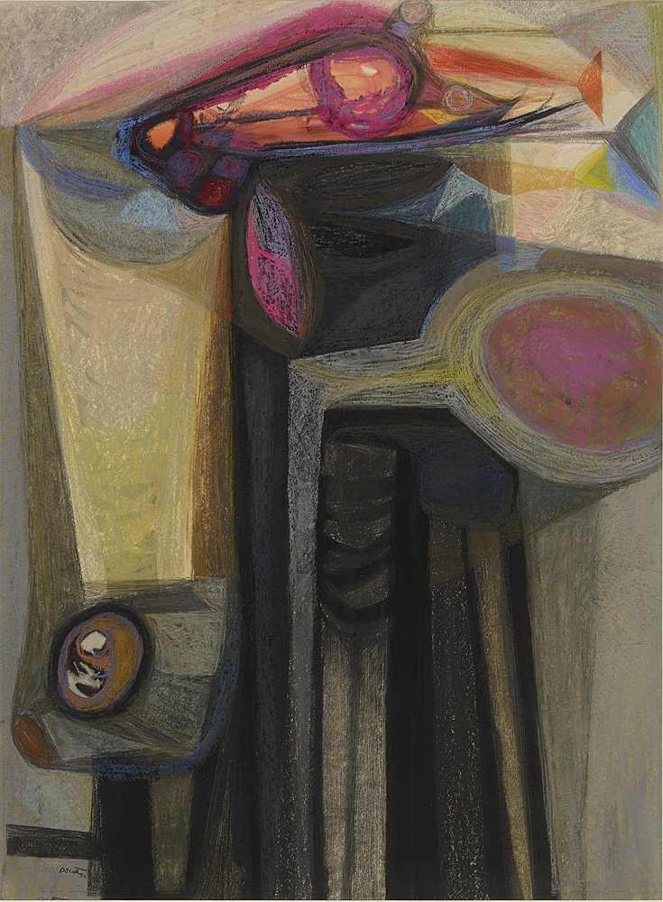 Cahén was “a volcano with a paint brush.” Oscar Cahén, Ascend 1952. Collection of <a href="/theRMG/">The RMG</a> ow.ly/jmnQ301kUSC