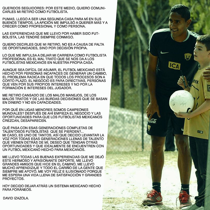 david_izazola's tweet photo. Anunció mi retiro públicamente, gracias a todos por su apoyo en este camino!!#LevantoLaVozPorElTalento https://t.co/2CfSAbB0t0