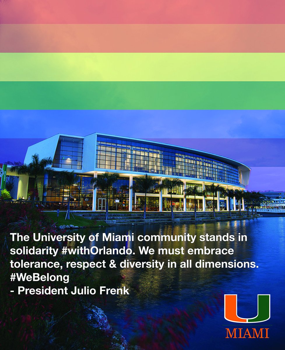 UMiamiSCC's tweet image. In Solidarity with Orlando - A Message from President @julio_frenk www6.miami.edu/communications… …