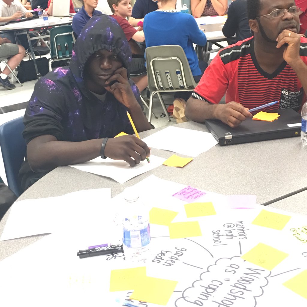 pammoran's tweet photo. When teens and teachers engage together in professional learning - they take learning to a new level #acpscai2016 https://t.co/MHIkwMrocv