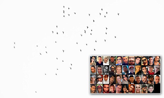 Daily_MailUS's tweet photo. 49 birds appear over Orlando shooting victims memorial https://t.co/Pj1ctPpq33 https://t.co/8APsrFAray