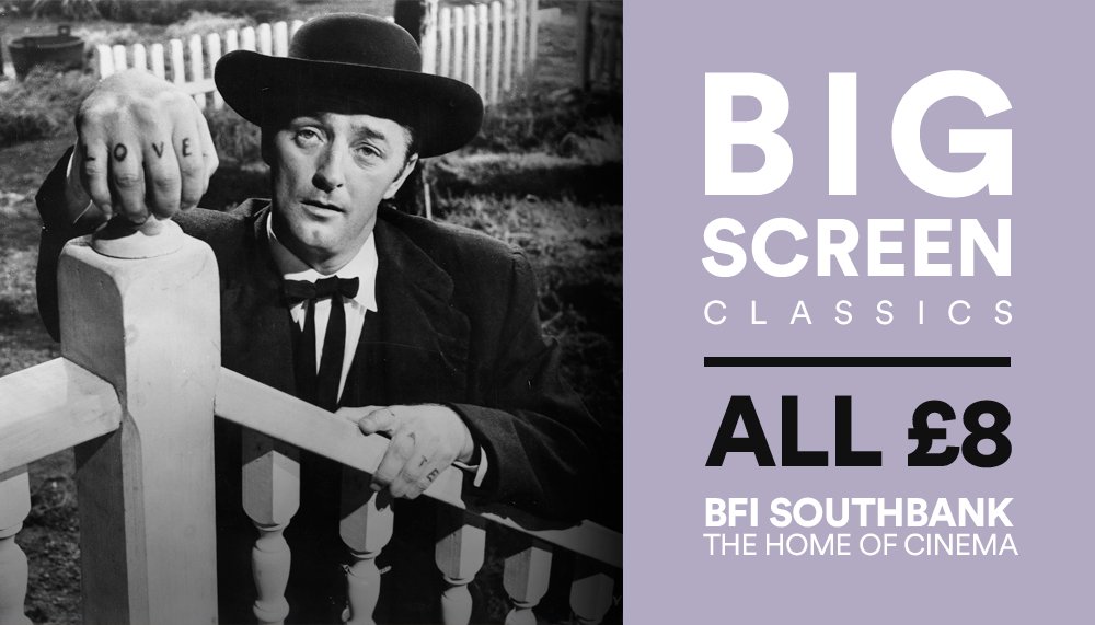 BFI's tweet photo. Witness Robert Mitchum at his most terrifying in Night of the Hunter: https://t.co/xfnRaGIV8O https://t.co/7gAzs8v3Ss