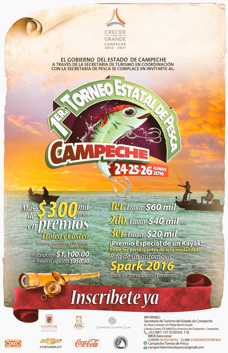 Pesca_Campeche's tweet image. Todo listo para el próximo #TorneodePesca en #Campeche no se lo pueden perder, más de $300mil en premios!!!