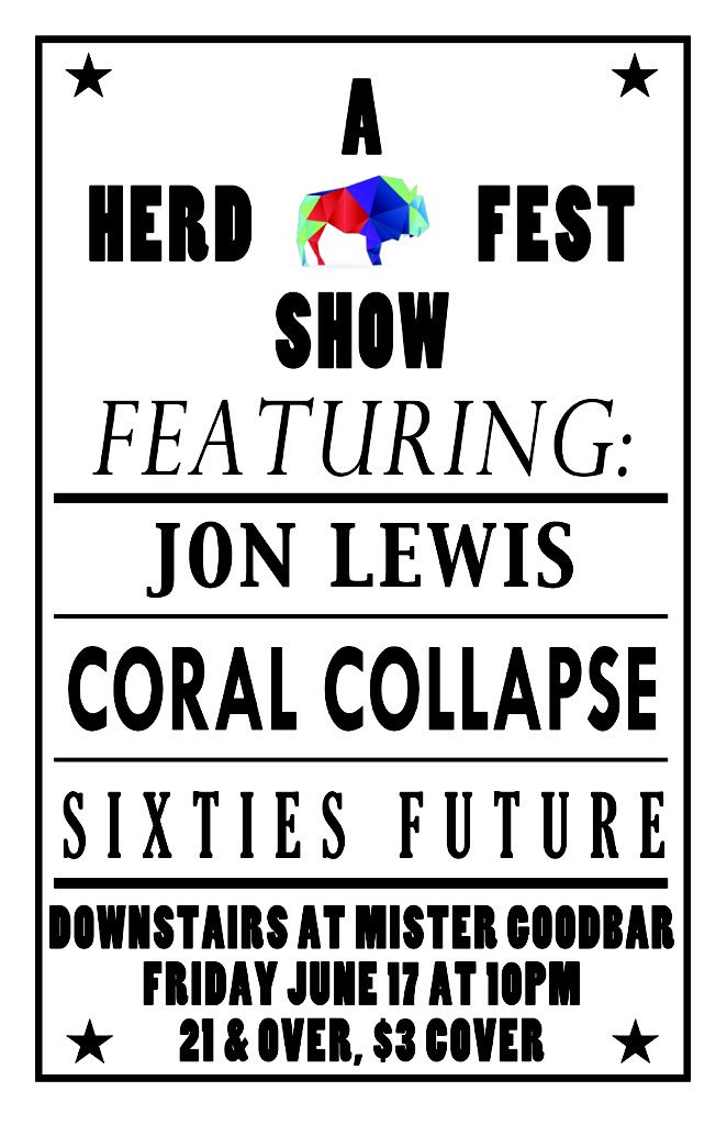 JonLewisMusic's tweet photo. Tomorrow night we invade #buffalo for our first out of town gig. Come out to Mr. Goodbar at 10pm #music #Herdfest https://t.co/NsZ1Xdky7P