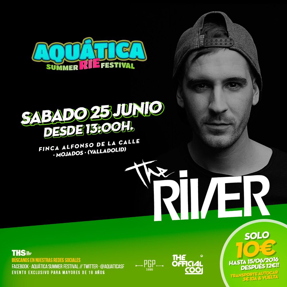 • AQUÁTICA SUMMER FESTIVAL •

Nos visitará <a href="/TheRiverDj/">THE RIVER</a> el día 25 de Junio!

Entradas aún por 10€! #AquaticaSF