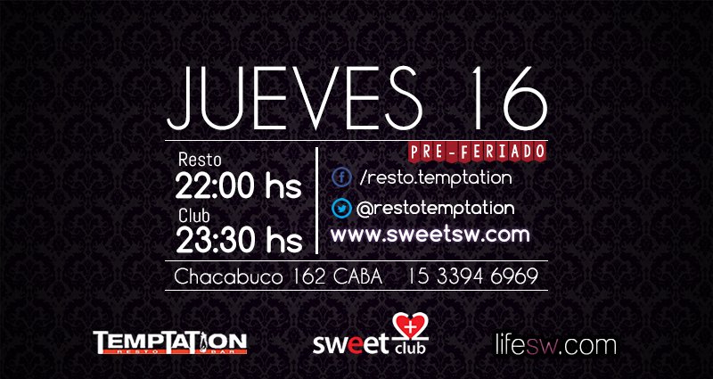 restoTempTaTion's tweet photo. Empezá el finde largo en el mejor lugar @restoTempTaTion!! 
#promoParejas 💋💋
Reservas: https://t.co/wGUIf3OtYY https://t.co/XGdd3ENX89