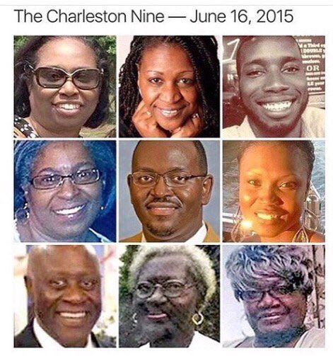 ByKellyCohen's tweet photo. remembering the #CharlestonShooting today and the 9 lives unfairly taken a year ago. RIP. #blacklivesmatter https://t.co/BtWfJfUEvB