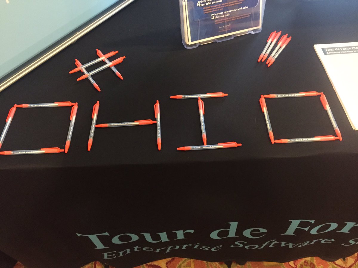 TDFIncPartners's tweet photo. People at #TribNet are having fun with the @TourDeForceCRM pens. https://t.co/1ezlpDjfAt