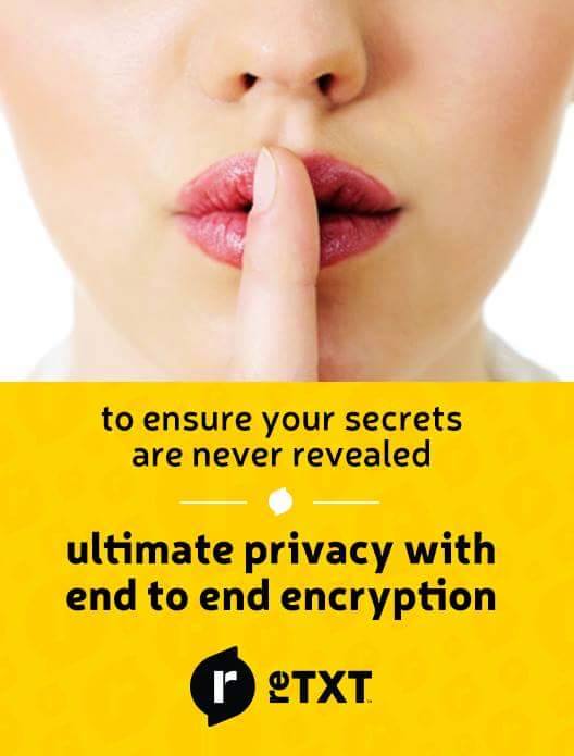 reTXT's tweet photo. Keep your conversations private with end-to-end encryption. Your secrets are safe with #reTXT. https://t.co/FQXoixEVNG