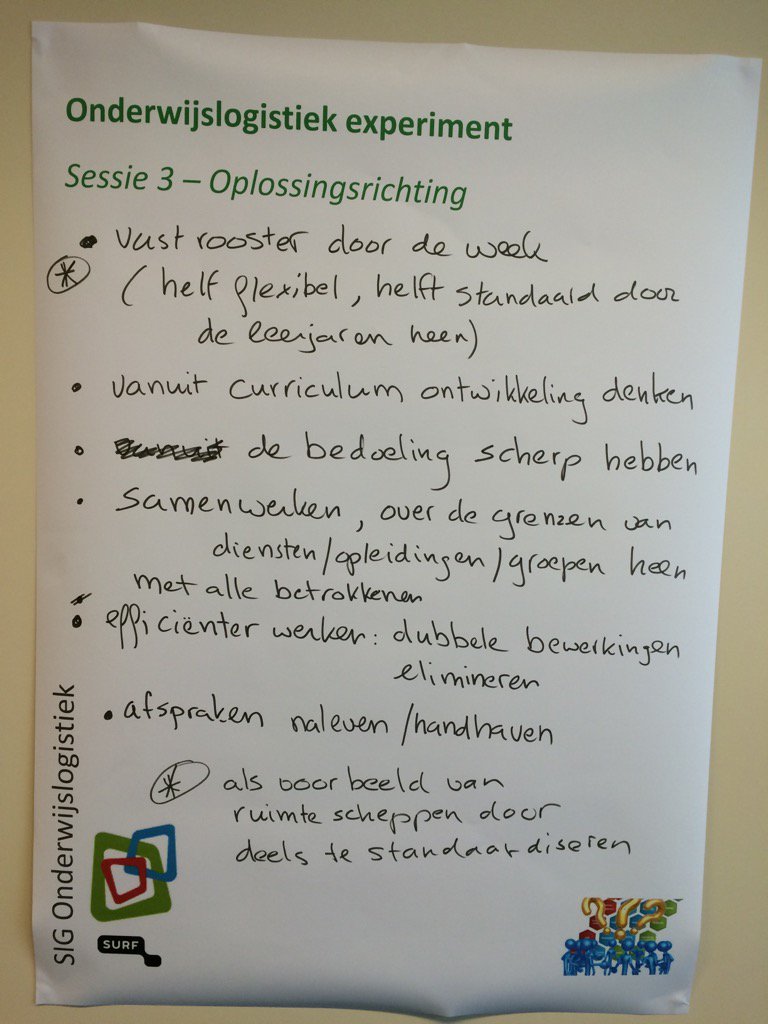 MarjanVernooy's tweet photo. Oplosdingsrichtingen onderwijslogistiek experiment #holink2016 https://t.co/ctEIwZ6Wy9