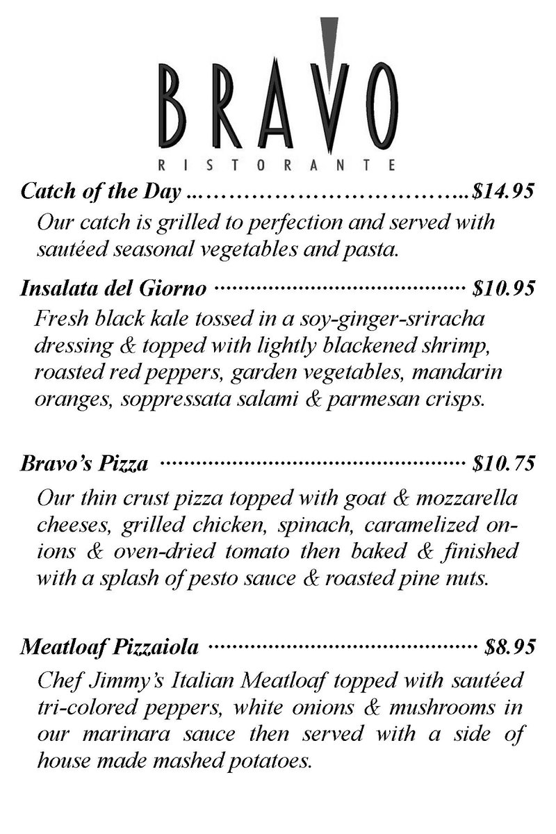 bravoristorante's tweet photo. $8.95 #Lunch Special: #Meatloaf Pizzaiola
#Soup: #VegetableBeef
#salad #kale #shrimp #pizza #pesto #chicken https://t.co/iGc82kZ9JN