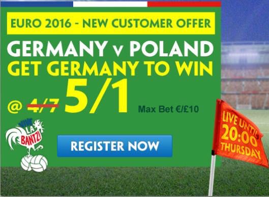 WowBet's tweet image. HUGE ODDS

Germany v Poland

Get Germany to win @ 5/1

Max Bet £10

Here: pdy.pr/ManUtdOnlyQuat
