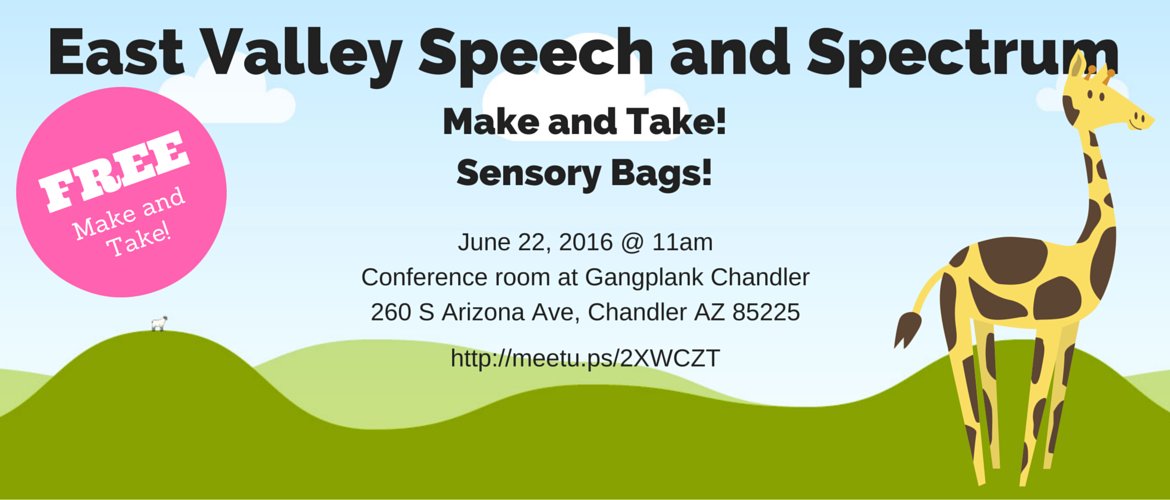 onParSpeech's tweet photo. Meeting at @GPChandler for the Free Make and Take for sensory bags! https://t.co/4CNblMuHlz #speechie #autism https://t.co/KvuaBZRFbL