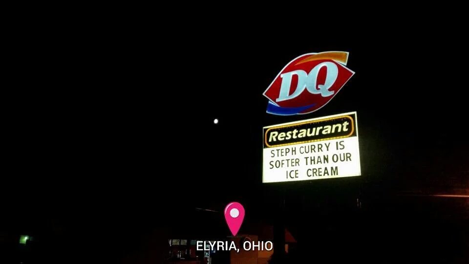 LetsGoWarriors's tweet photo. I mean, if we had boonies in the Bay Area and roadside whatchamacallits, every other one would be "LeBootch"-related https://t.co/5LvjlkcppJ