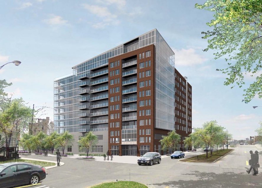 ChineseArch's tweet image. [Breaking] #Chicago Plan Comm. approves 11-story glass+brick residential building @ 768 North Aberdeen in River West