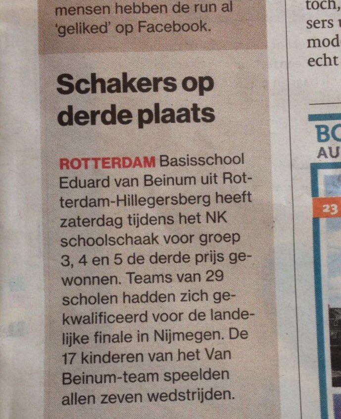 vanBeinum's tweet image. Bericht in AD @RDStad én @HvH_HiS over ons schaaksucces