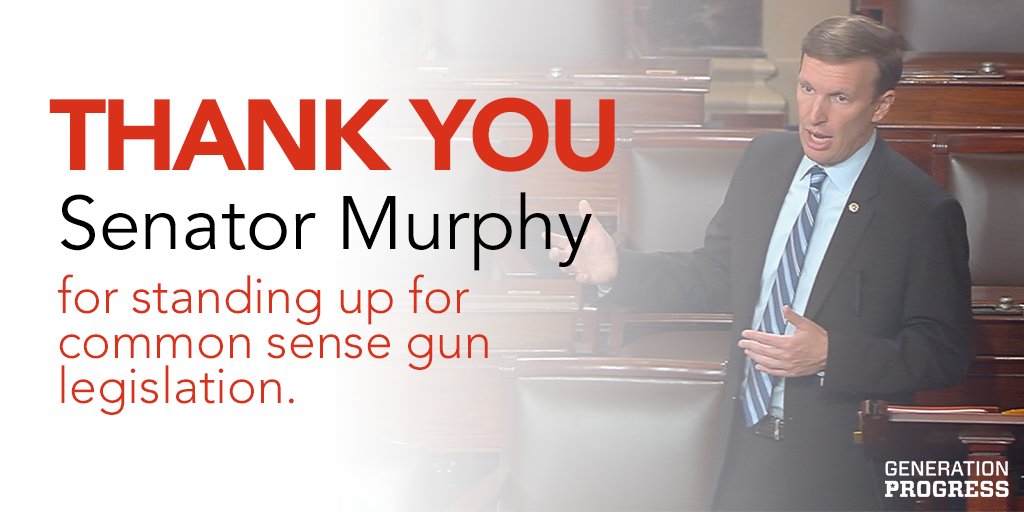 genprogress's tweet image. RT to thank @ChrisMurphyCT for his #filibuster for common-sense gun legislation. We must #DisarmHate.
