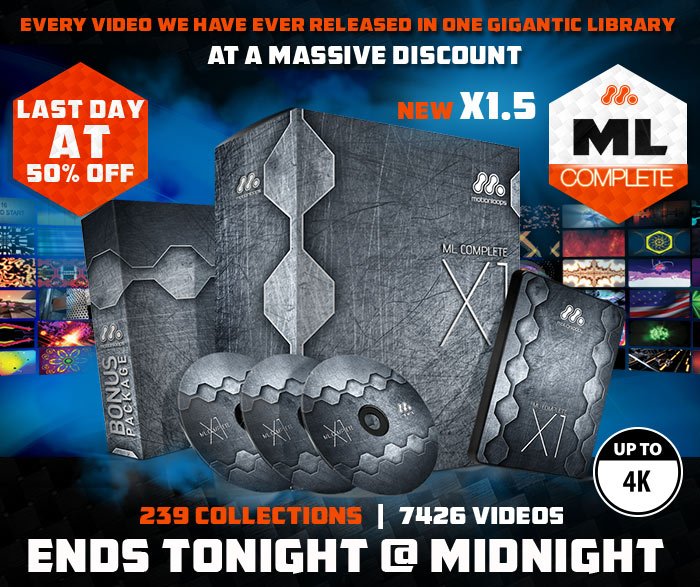 MotionLoops's tweet image. Last day for 50% off worlds largest live performance visual library! Ends midnight tonight! tiny.cc/3by8by
